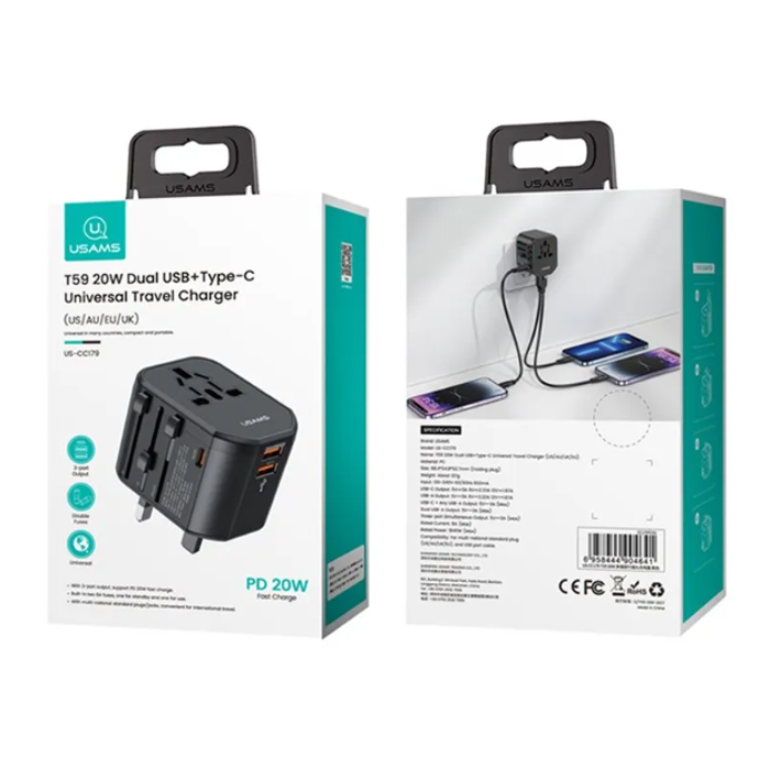 USAMS US-CC179 T59 20W USB Universal Travel Charger